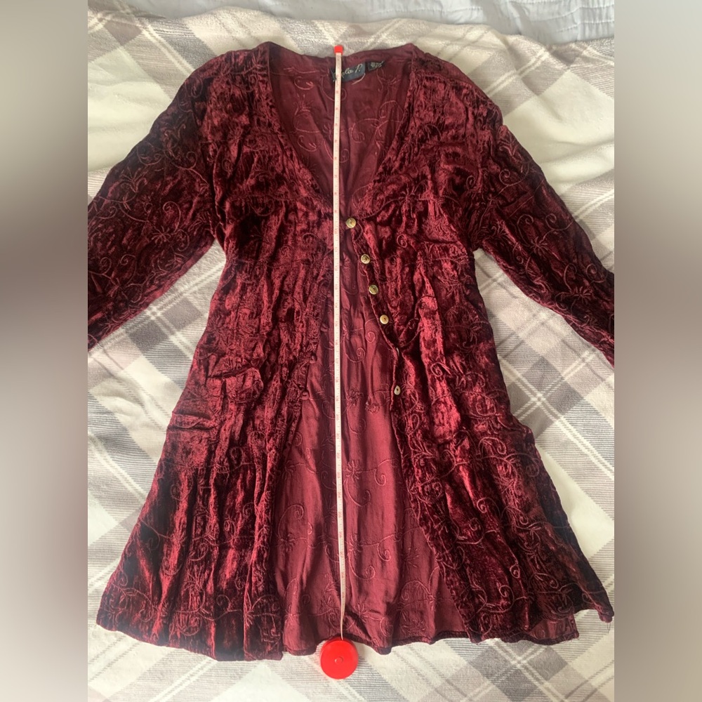 90’s Burgundy Velvet Blouse